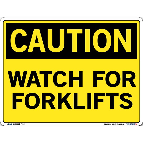 Vinyl Label Sign, 9-1/2" H, 12-1/2" W, Vinyl Label, Rectangle, English, SI-C-17-B-LB-011